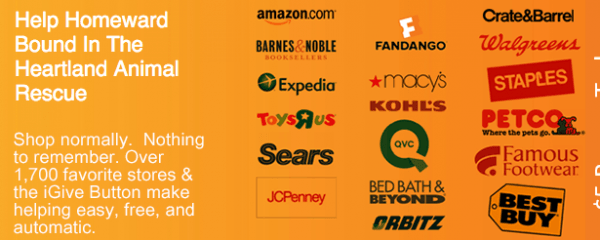 Online Shopping + iGive = Donations for Homeward Bound In The Heartland Animal R…